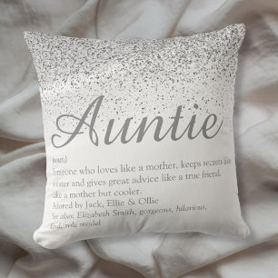 Zilver Glitter Beste Ooit Tante Tante Definitie Kussen