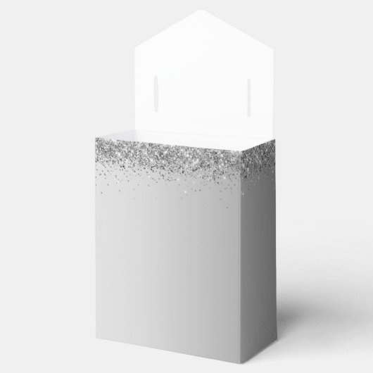 Zilver Glitter Creëer Uw eigen voordracht Bedankdoosjes (Geopend)