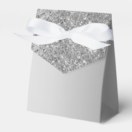 Zilver Glitter Creëer Uw eigen voordracht Bedankdoosjes (Voorkant Zijde)