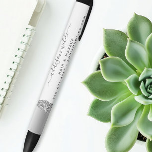 Zilver Glitter Diamanten Glam Zakelijk Zwarte Inkt Pen