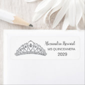 Zilver glitter effect Tiara Quiinceanera Etiket (Insitu)