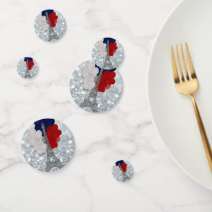 Zilver Glitter Eiffeltoren Rood Wit Blauw Feestje Confetti