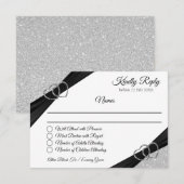 Zilver Glitter Envelopkaart RSVP Kaartje (Voorkant / Achterkant)