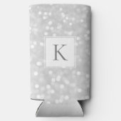 Zilver Glitter Glans Glam Beginletter Monogram (Achterkant)