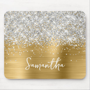 Zilver Glitter Goud Glam Naam Muismat