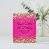 Zilver Glitter Heet Roze Ombre Fancy Monogram 40st (Staand voorkant)