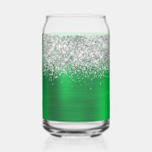 Zilver Glitter Helder Groen Glam Naam Blikvorm Glas (Achterkant)