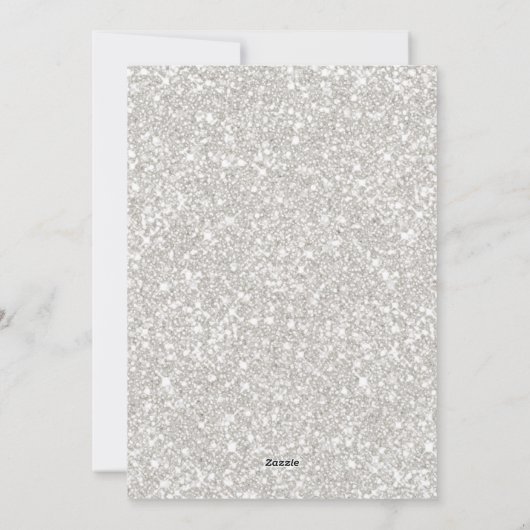 Zilver Glitter | Kerstfotofeestdag Kaart (Achterkant)