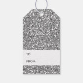 Zilver Glitter Pattern-achtige look-like Cadeaulabel (Achterkant)