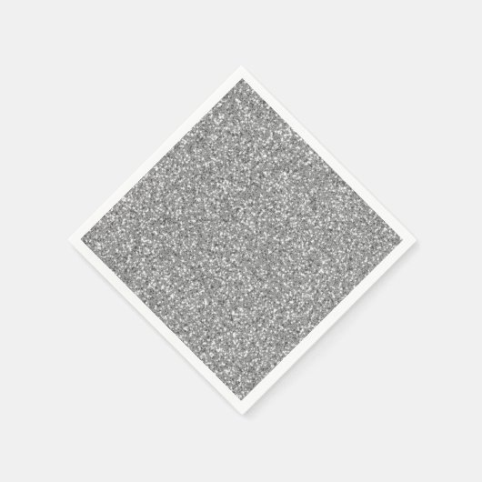 Zilver Glitter Pattern-achtige look-like Servetten (Hoek)