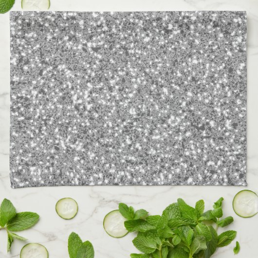 Zilver glitter Pattern niet echt glitter Theedoek (Gevouwen)