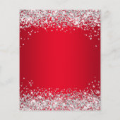 Zilver Glitter Rode Gradiënt 50e Verjaardagsuitnod Flyer (Achterkant)