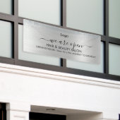 Zilver Glitter Schoonheidssalon Spandoek (Buitenkant Gebouw)