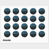 Zilver Glitter Schrift Bedankt voor uw komst Blauw Ronde Sticker (Vel)