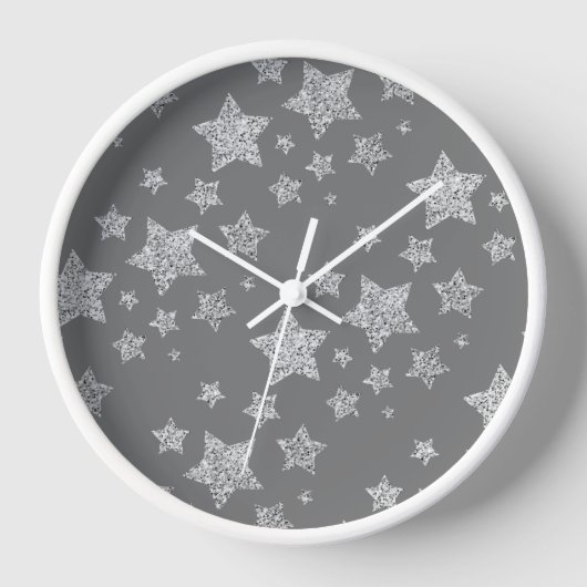 Zilver glitter sparkles Stars patroon licht grijs (Voorkant)