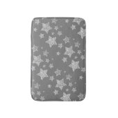Zilver glitter sparkles Stars patroon licht grijs Badmat (Voorkant Verticaal)