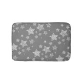 Zilver glitter sparkles Stars patroon licht grijs Badmat (Voorkant)
