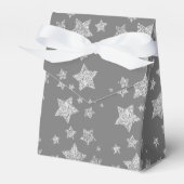 Zilver glitter sparkles Stars patroon licht grijs Bedankdoosjes (Voorkant Zijde)