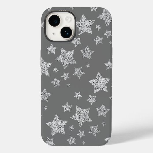 Zilver glitter sparkles Stars patroon licht grijs Case-Mate iPhone Case (Achterkant)