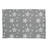 Zilver glitter sparkles Stars patroon licht grijs Kussensloop (Voorkant)