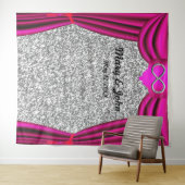 Zilver Glitter Zilver Oneindig Roze Gordijn Wandkleed (In Situ (horizontaal))