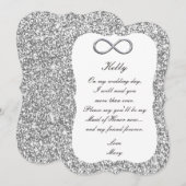 Zilver Glitter Zilveren Oneindigheid Bruidsmeisje Kaart (Voorkant / Achterkant)