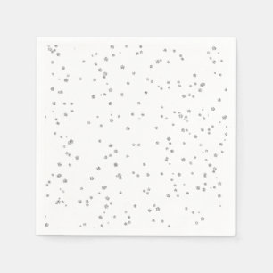Zilver Glitterpapier voor Kinderverjaardag Servet
