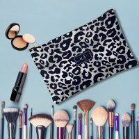 Zilver Glitterprint Zwart Luipaard Monogram Namen 