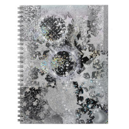 Zilver Glittery Design op spiral Notitieboek/Journ Notitieboek