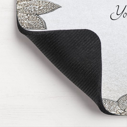 Zilver Goud Bloemen Mousepad Muismat (Hoek)