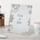 Zilver Goud Bloemen Tafelblad Tekenen Reclamebord Met Voetstuk (Insitu)