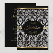 Zilver & Goud Damast Feestelijke Viering | Doe-het Kaart (Voorkant / Achterkant)