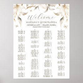 Zilver & Goud Elegante Winter Quinceañera Poster