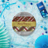 Zilver, Goud en geruite 7" rond papier Bord (Feest)