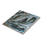 Zilver, goud en turkooizen, abstract patroon tegeltje (Zijkant)