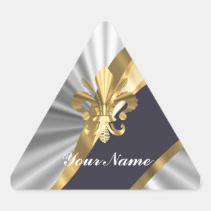 Zilver & goud Fleur dy Lys Driehoek Sticker