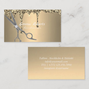 Zilver Goud Kapsalon Gradient Glitter Modern Visitekaartje