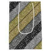 Zilver & Goud Metallic Glitter Gift Bag Medium Cadeauzakje (Achterkant)
