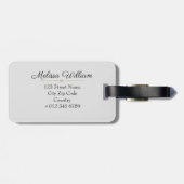 Zilver Goud Monogram Naam Bagagelabel (Achterkant horizontaal)