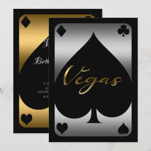 Zilver & Goud Spade Casino Las Vegas 21e Verjaarda Kaart