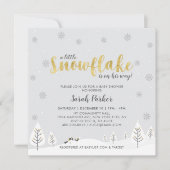 Zilver & Goud Winter Wonderland Jongens Baby Showe Kaart (Voorkant)