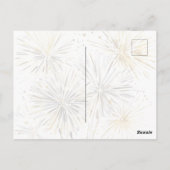 Zilver Goud Zwarte Kerstviering  Briefkaart (Achterkant)