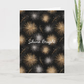 Zilver Goud Zwarte Kerstviering Kaart (Voorkant)