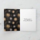 Zilver Goud Zwarte Kerstviering Kaart (Binnen)