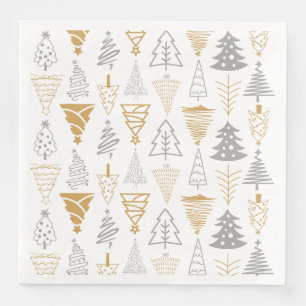 Zilver & Gouden Kerstboom servet