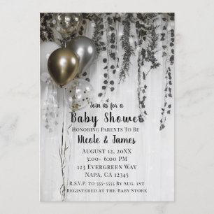 Zilver Gouden Metallic Ballonnen Klimop Baby Showe Kaart