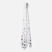 Zilver Gray Stars Stropdas (Voorkant)