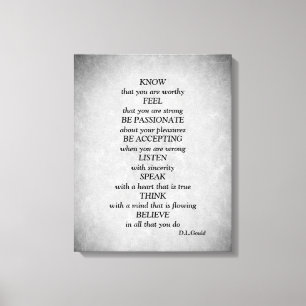 Zilver Gray sterren inspirerend gedicht kunst Canvas Afdruk