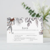 Zilver Grey Holly Pine Eucalyptus Rust Berries RSVP Kaartje (Staand voorkant)