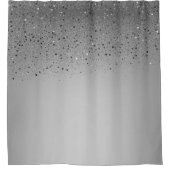 Zilver Grey Sparkly Glitter Douchegordijn (Voorkant)